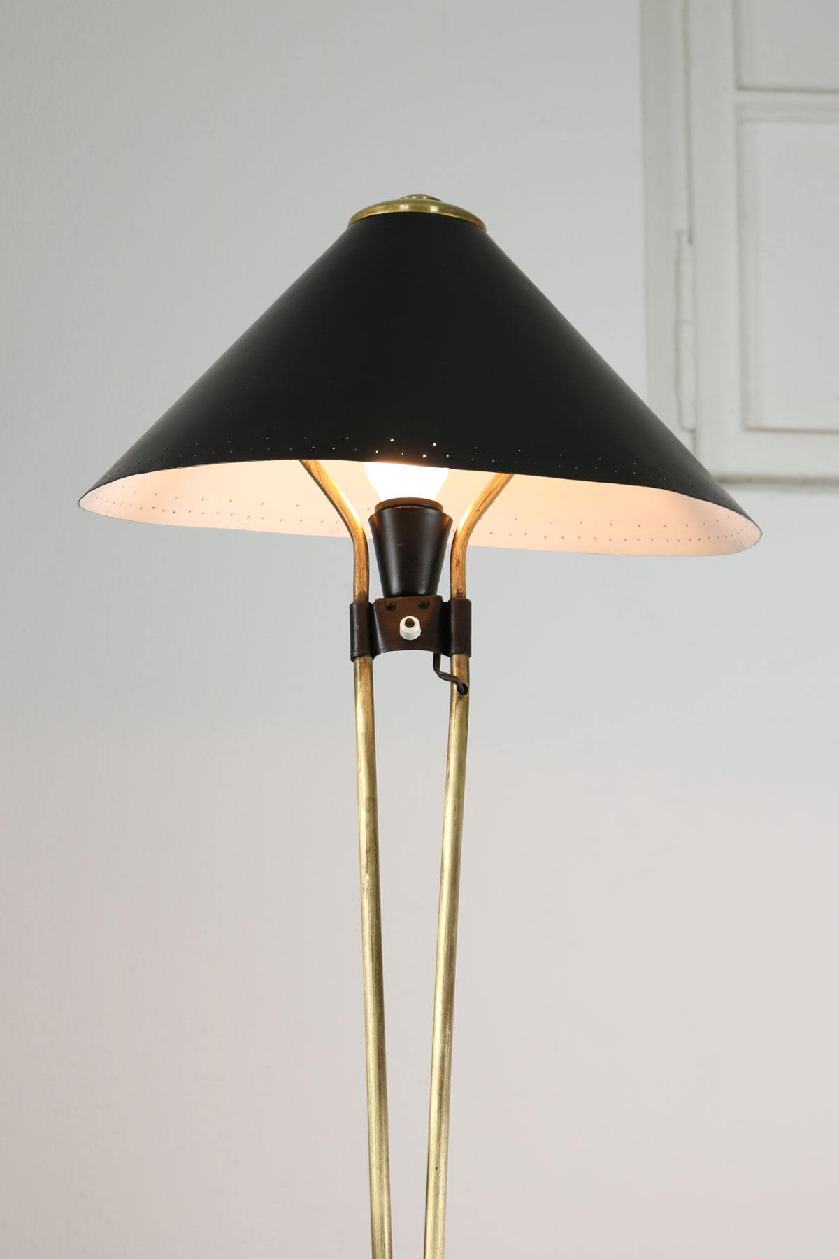 Mid-century brass floor lamp