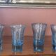 Lot de 4 verres soufflé bleux.