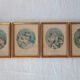 4 old lithographs of the 4 seasons