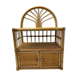 Vintage rattan storage cabinet