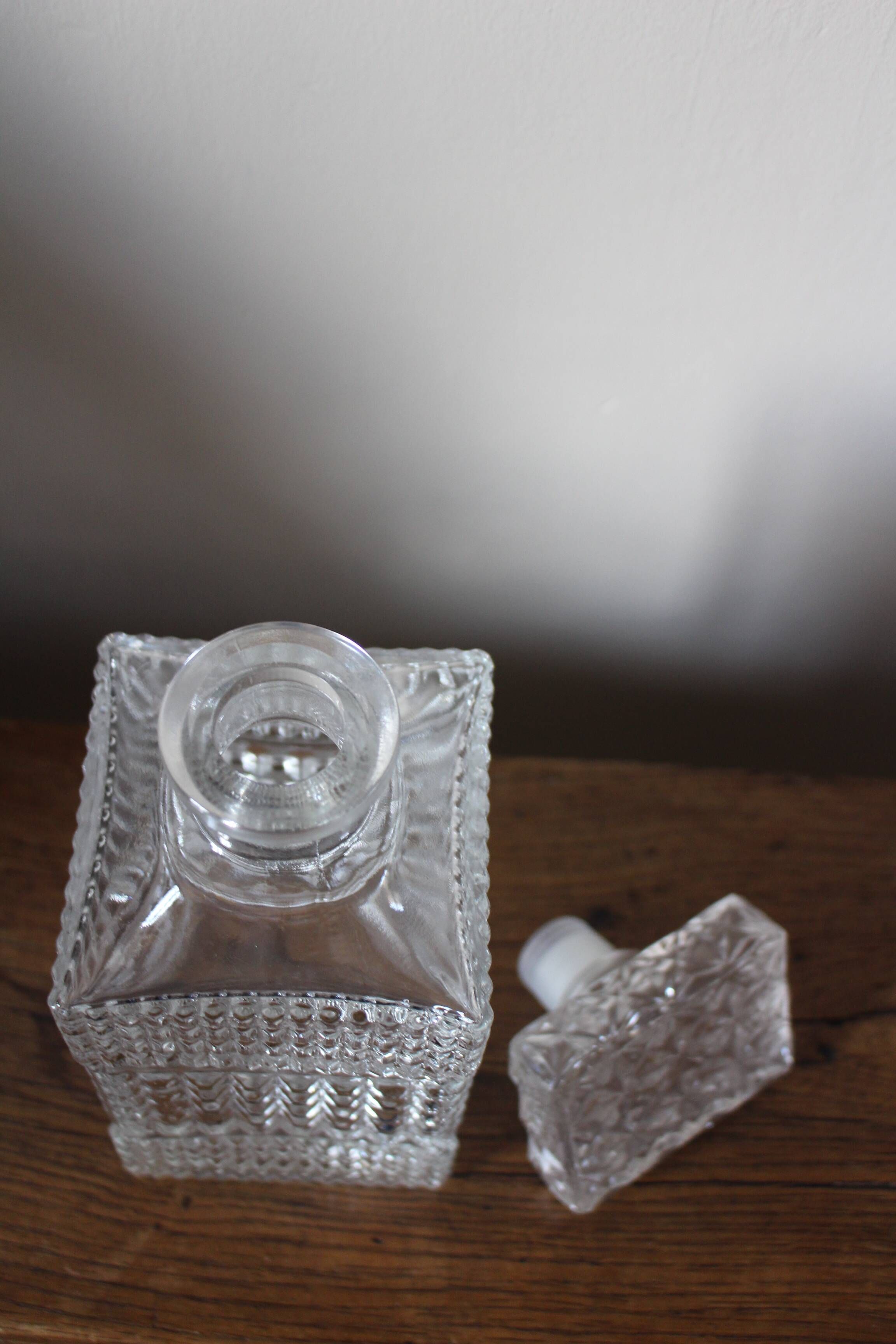 Glass Whiskey Decanter, 80s