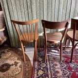 Set 4 vintage mismatched bistro chairs 50