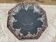 Cut on pedestal in gypsy blue ceramic lava effect burgundy and white signed GF