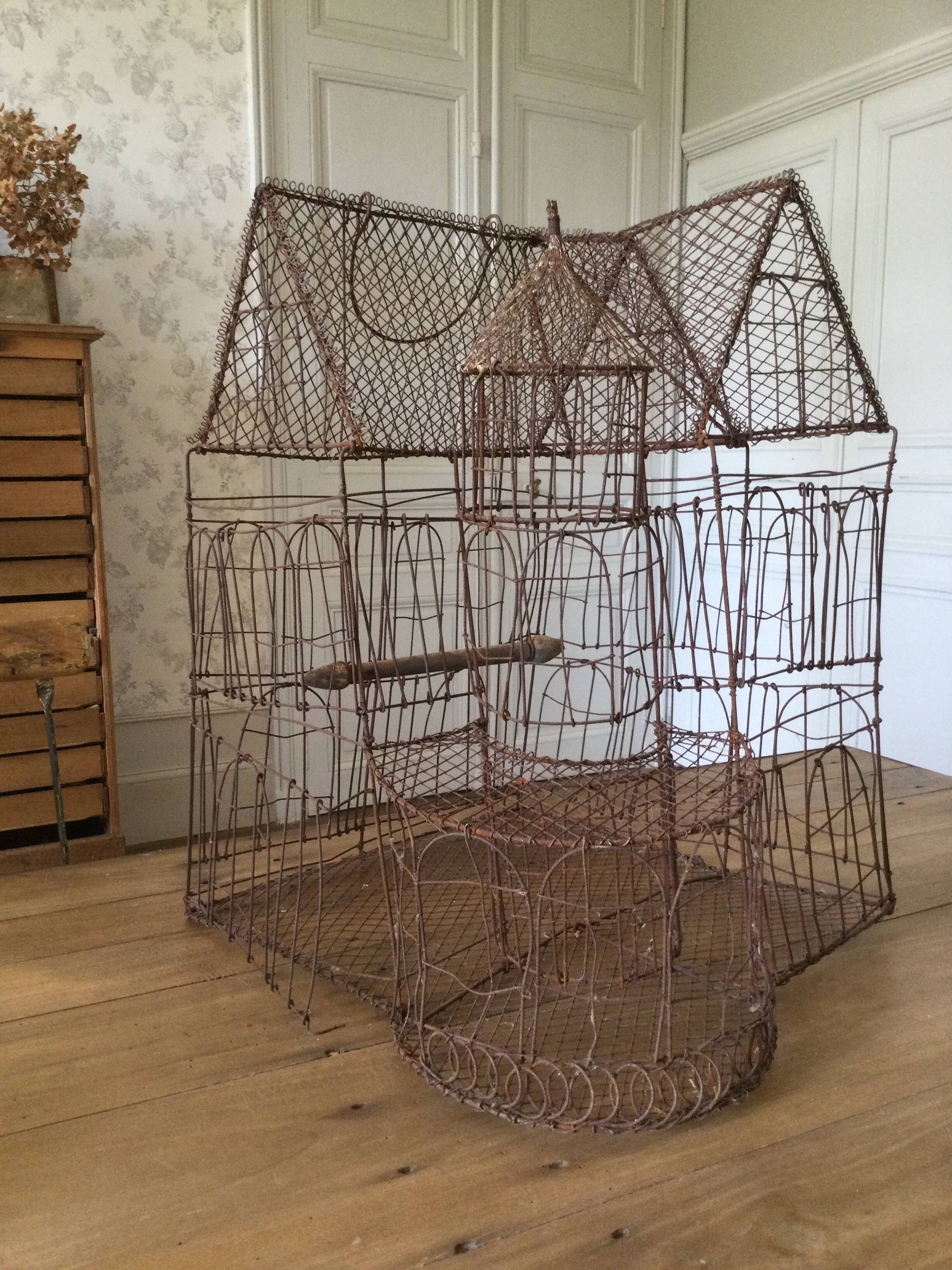 Handmade wire birdcage