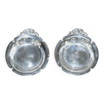 Pair of sterling silver biscuit dishes by Webster circa 1950.