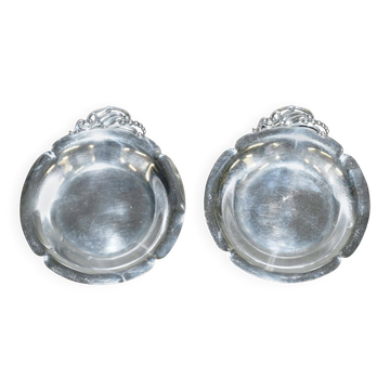 Paire de coupelles à biscuits en argent sterling Webster vers 1950