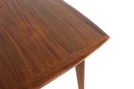 Table à manger rectangulaire extensible en teck - design néerlandais mid-century moderne