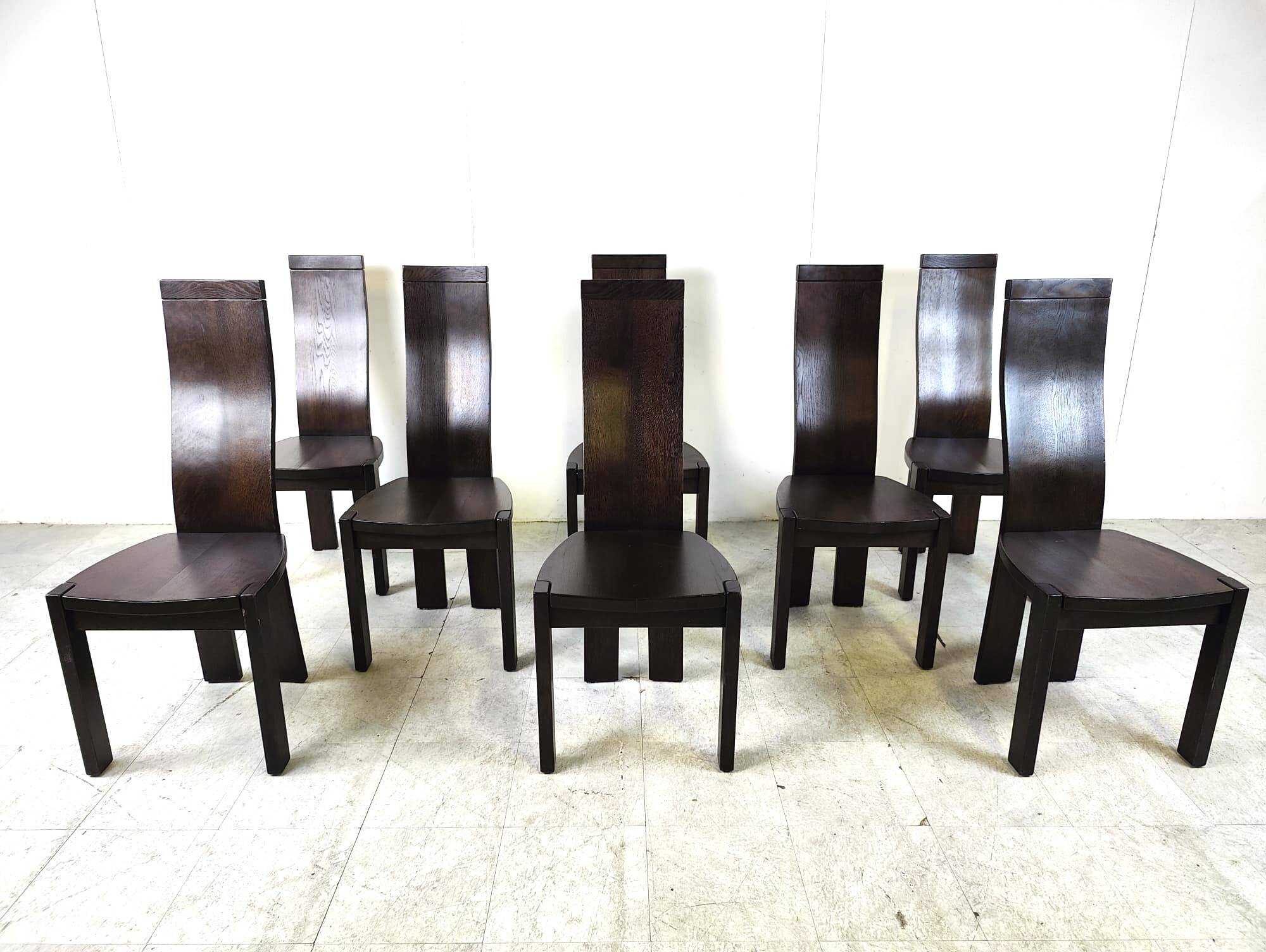 Set of 8 dining chairs by Rob & Dries van den Berghe, 1980s