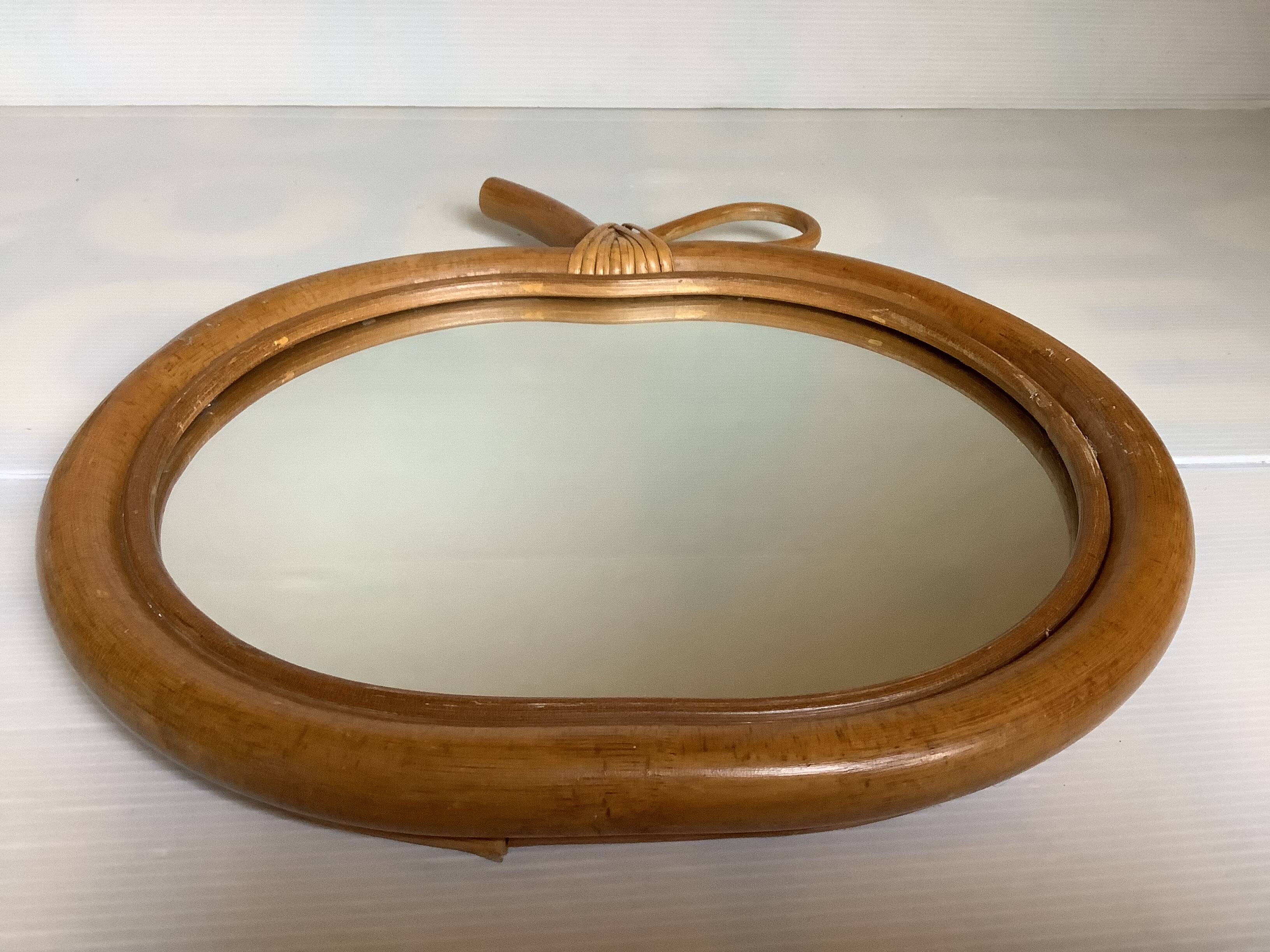 Vintage bamboo apple mirror