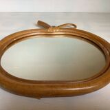Miroir pomme vintage en bambou