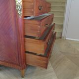 Louis XVI chest of drawers - Bronze - Butterfly wood veneer marquetry - 1930