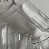 Set de 9 flutes à champagne tulipe Louis Philippe à cotes plates mi 19e