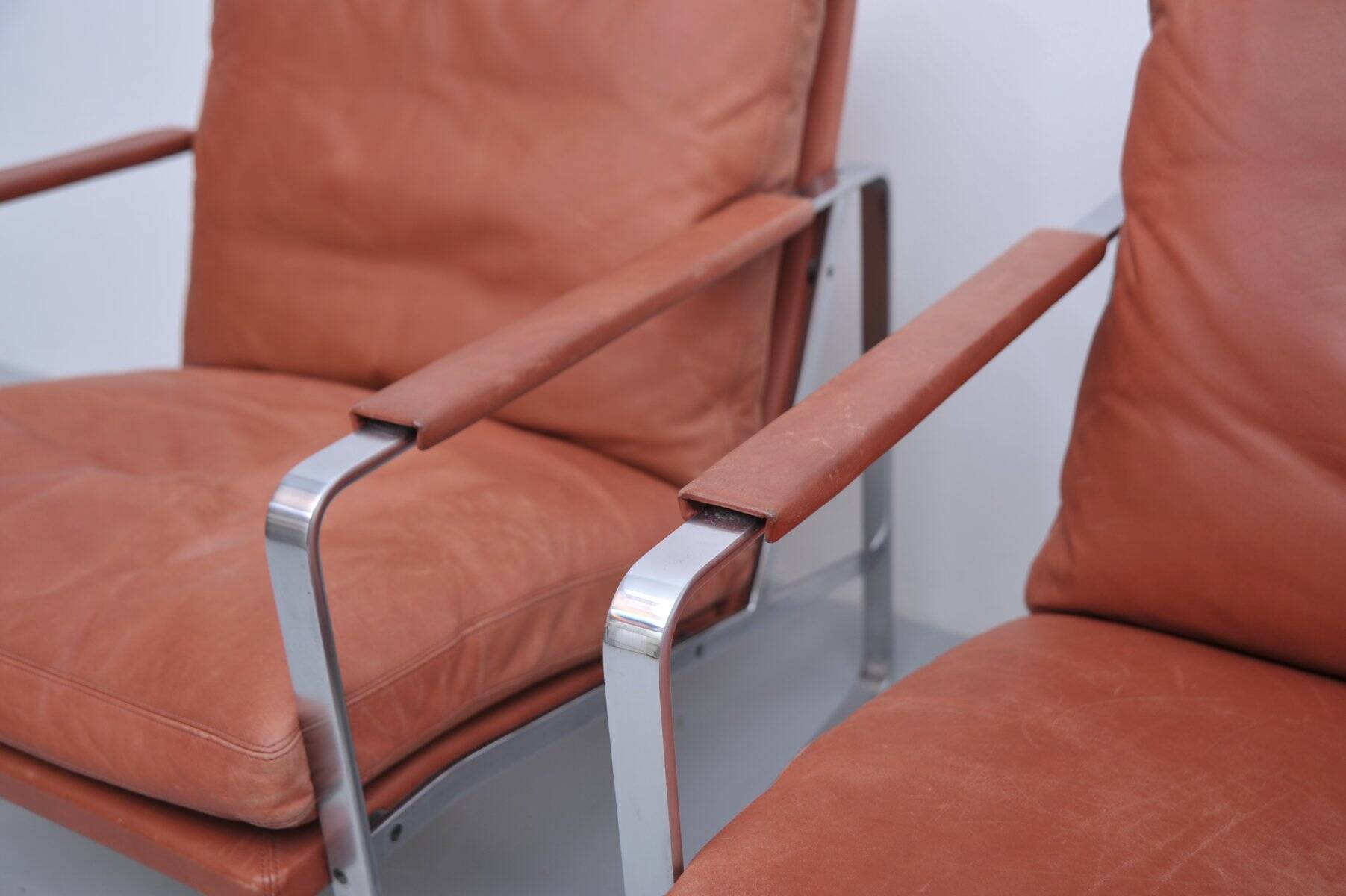 2x Vintage armchair by Preben Fabricius & Jørgen Kastholm for Knoll, 1970s