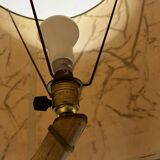 Rattan and bamboo plant holder floor lamp from the 70s