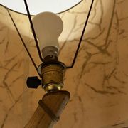 Rattan and bamboo plant holder floor lamp from the 70s