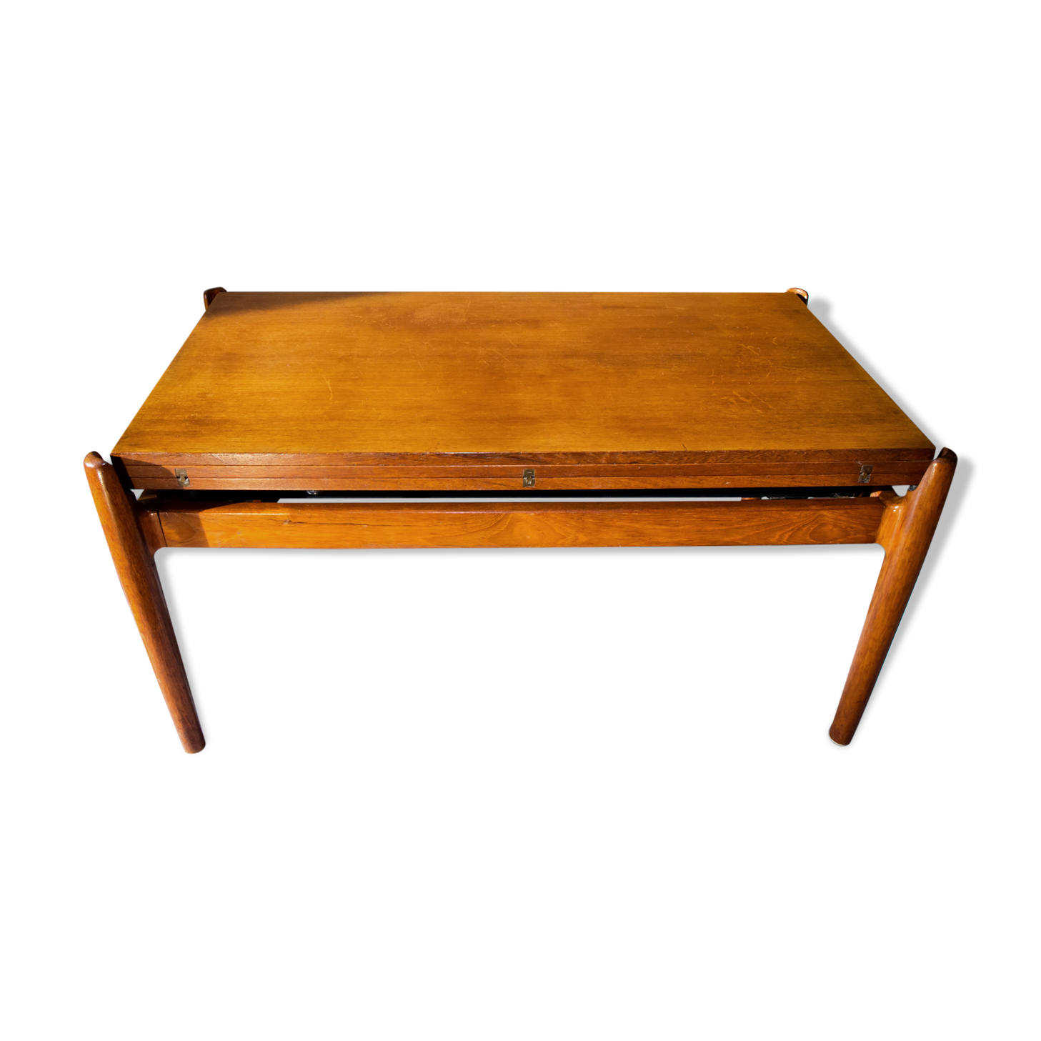Table basse scandinave relevable extensible "smørrebrød" 1950-60
