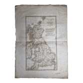 Carte de la Grande Bretagne extraite de l'Atlas des l'histoire des empereurs de 1819, 48 x 34 cm