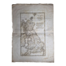 Carte de la Grande Bretagne extraite de l'Atlas des l'histoire des empereurs de 1819, 48 x 34 cm