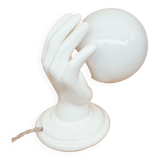Hand-operated wall lamp in opaline globe ceramic