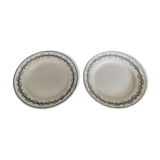 Pair of Gien iron earthenware dessert plates with Austerlitz decor