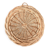 Round wicker platter or table centrepiece, 1970s