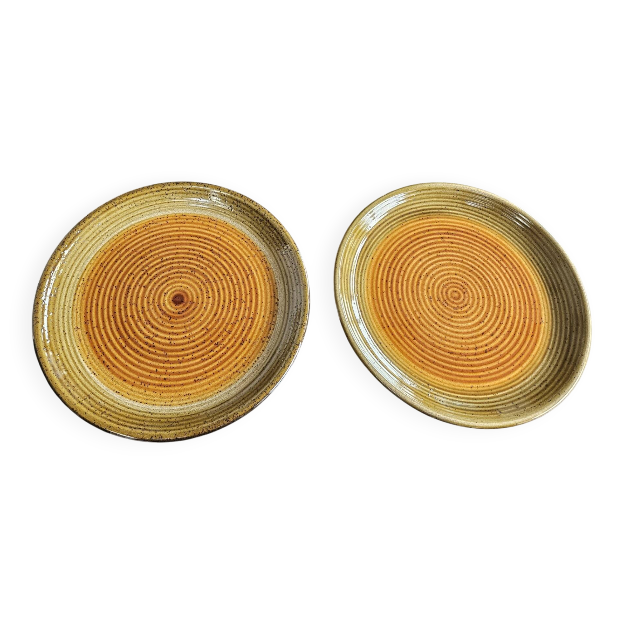 Lot de 2 assiettes en grès St Amand : 70’s