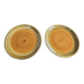 Set of 2 St Amand stoneware plates: 70s