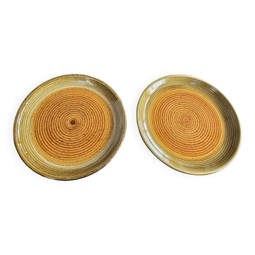Lot de 2 assiettes en grès St Amand : 70’s