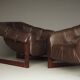 Rare pair of model MP-91 leather lounge chairs by Percival Lafer