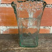 Vase Ancien Design Cascade Verre Bullé Vintage #C868