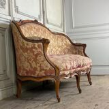 Louis XV Bench In Carved Beech And Moulded Corbeille File, 18th Century