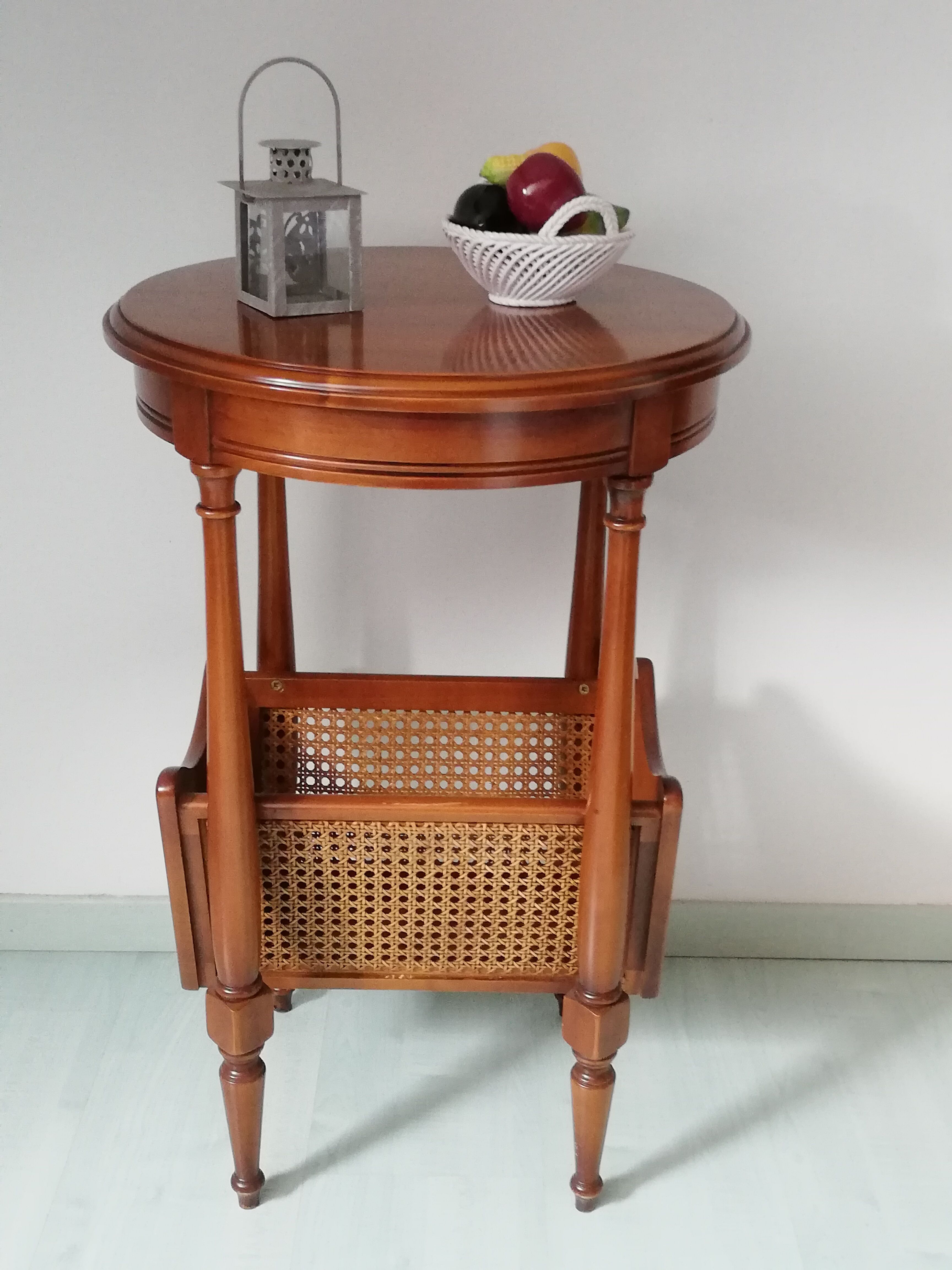 Healed Louis XVI with rattan magazine holder