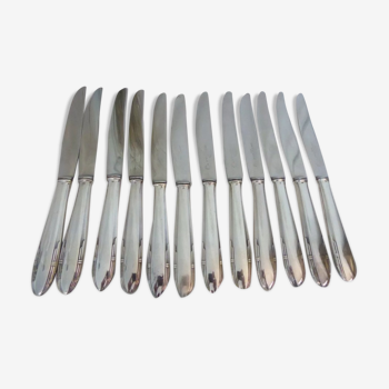 12 silver metal knives