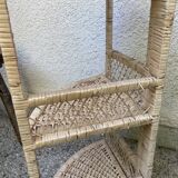 Vintage rattan corner shelf