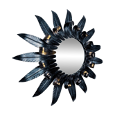 Applique soleil par ferro arte XL, métal et feuille d'argent, espagne, 1960