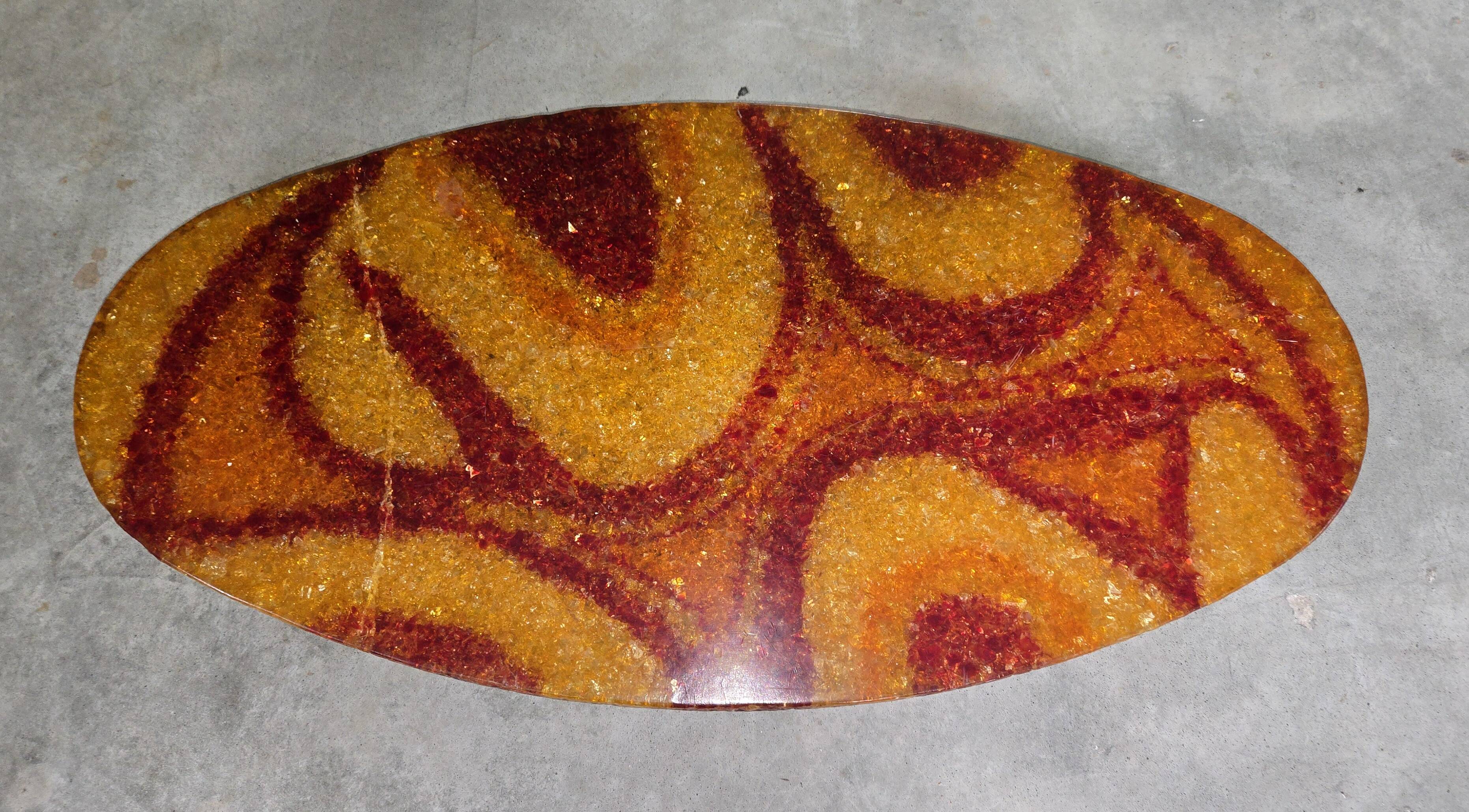 Accolay - Large designer coffee table in resin – Abstract decor – 1970s
