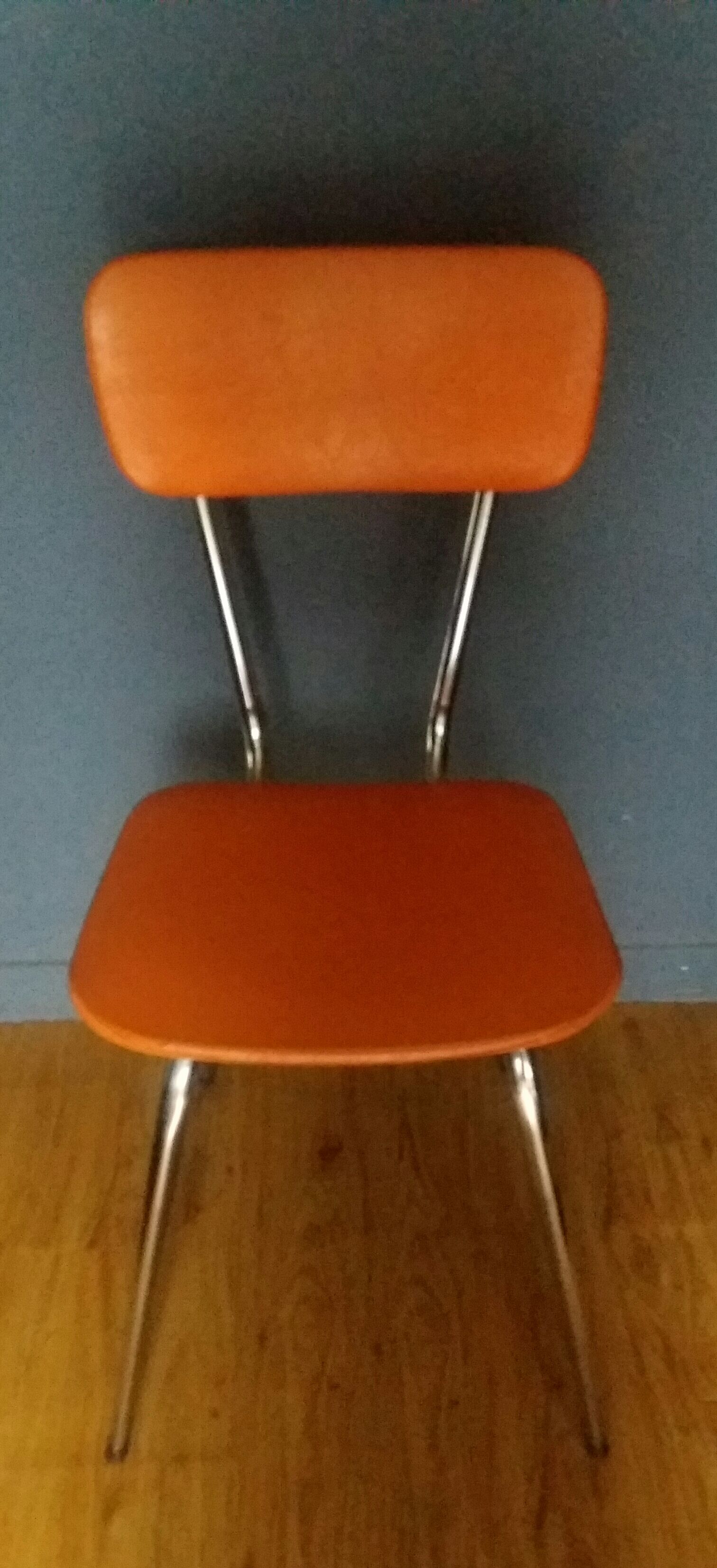 2 orange chairs