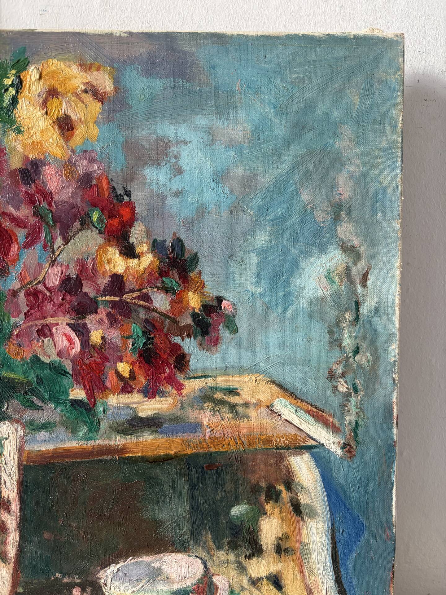 Afternoon bouquet, still life, oil on canvas signed