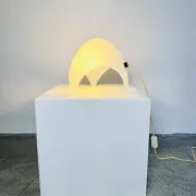 Frosted Glass 'Coque' Table Lamp By Elio Martinelli For Martinelli Luce, Italy, 1970S