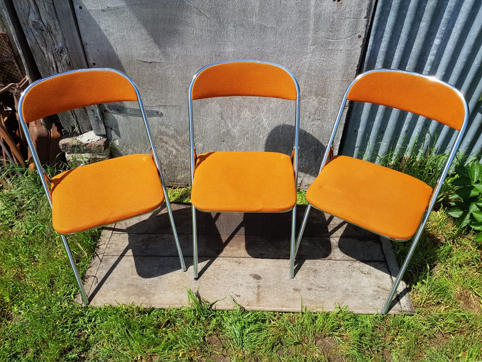 Former lafa aurillac metal chromé pliante chairs