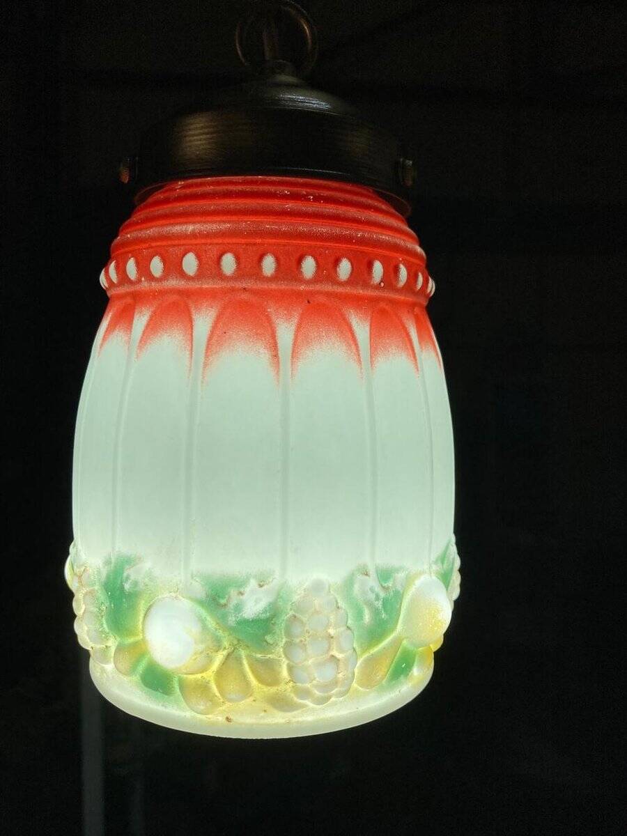 Ancienne lampe Art déco en verre, années 20