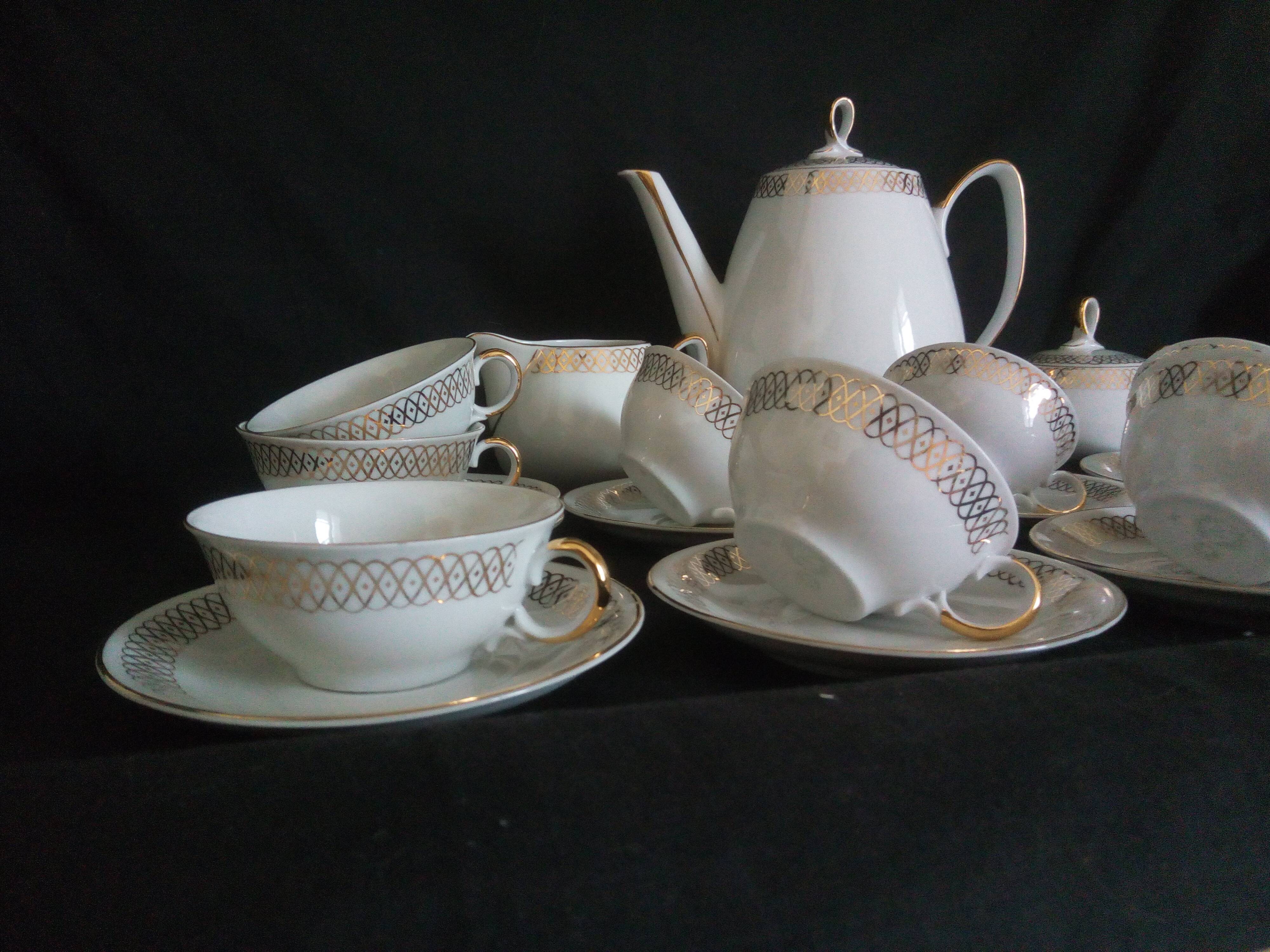 German porcelain coffee set Oscar Schaller (1921 - 1935)