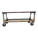 Metal industrial table on wheels, mid-20th century