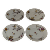 4 porcelain dessert plates - old - vintage