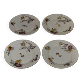 4 porcelain dessert plates - old - vintage