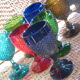 Ensemble de 7 verres de couleur à pointe de diamants