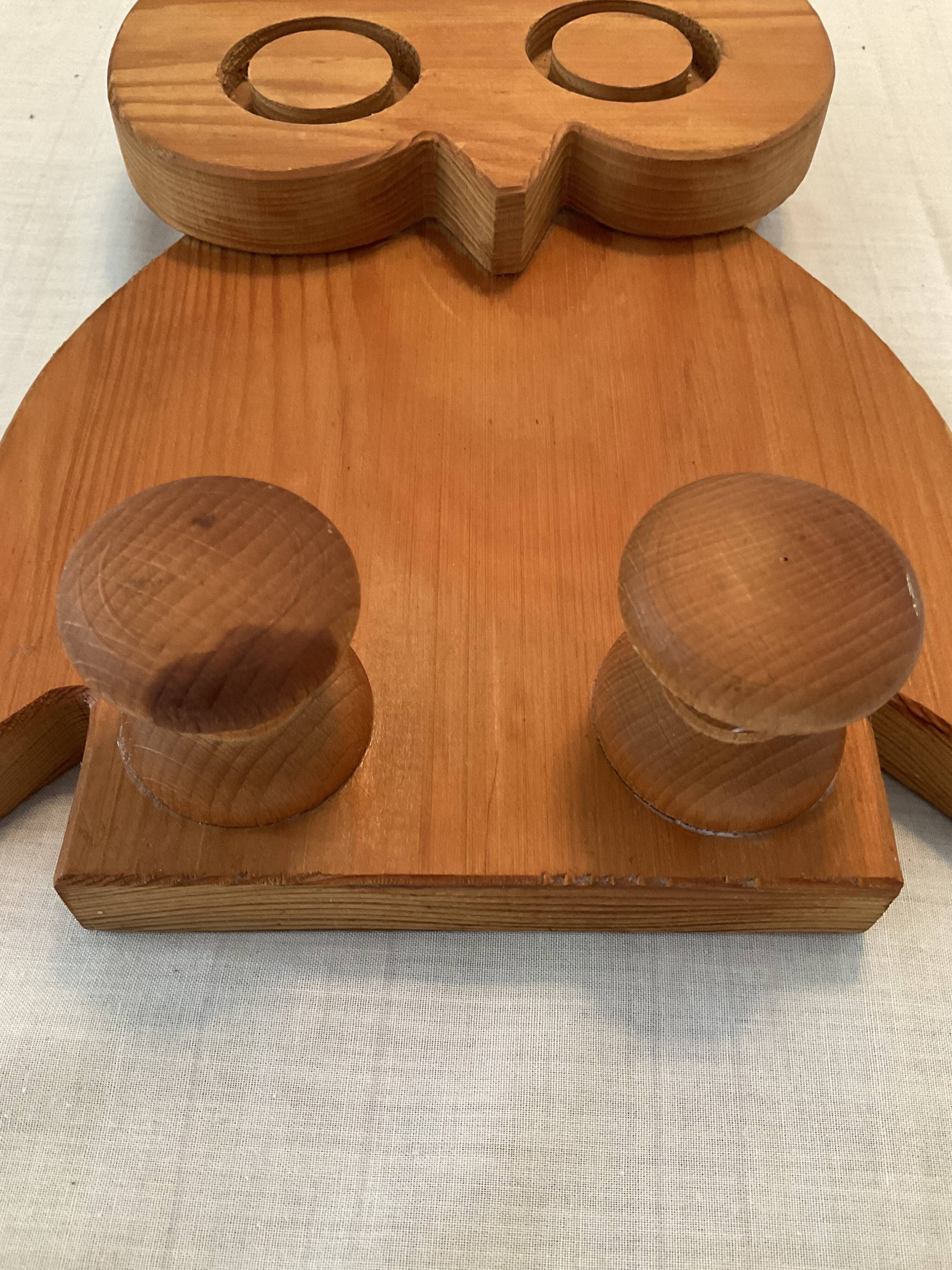 Vintage wooden owl coat rack