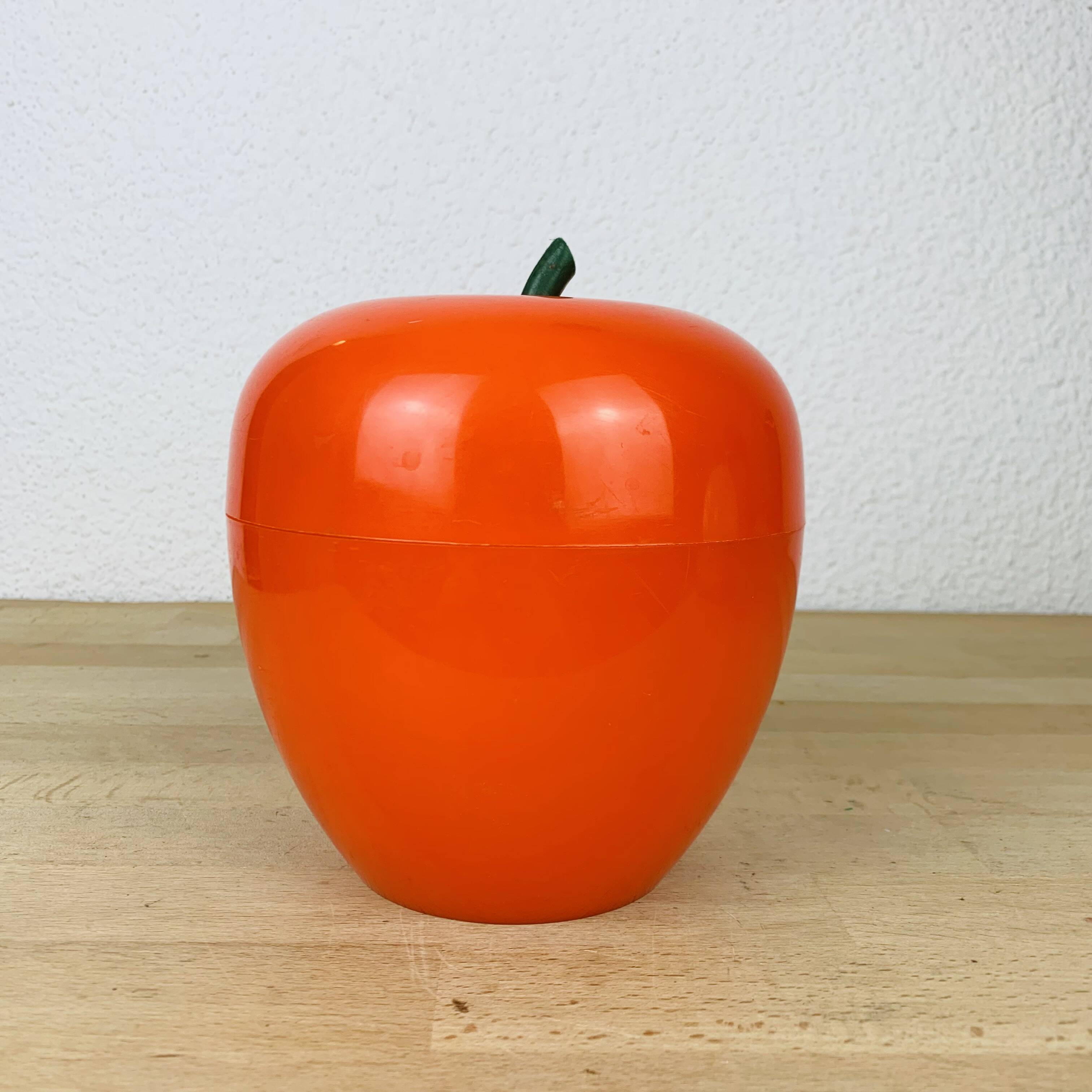 Seau à glace pomme orange vintage