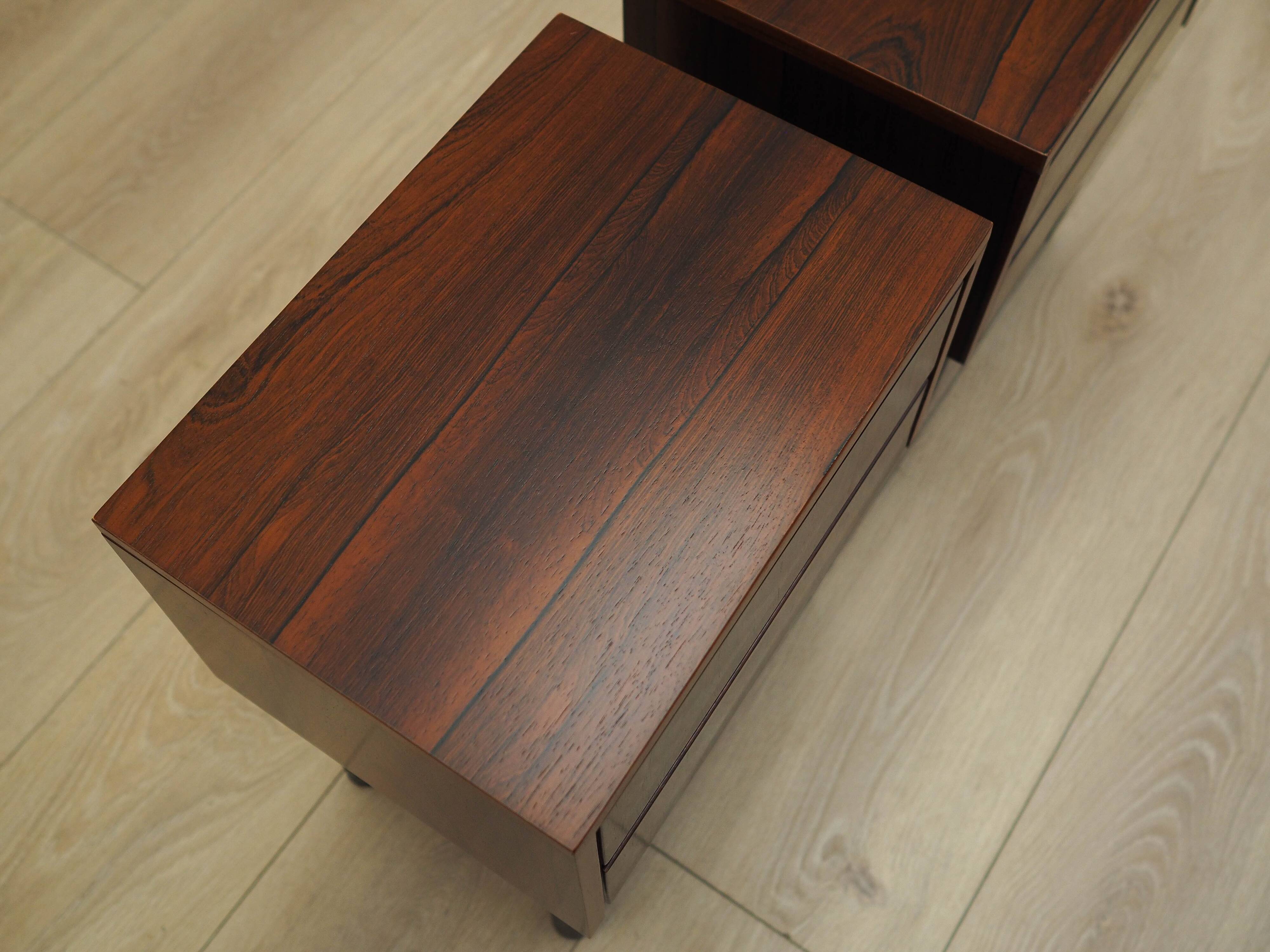 Set of rosewood bedside cabinets, Danish design, 1970s, production: Denmark