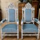 Pair of ceremonial armchairs in carved wood – Twisted columns
